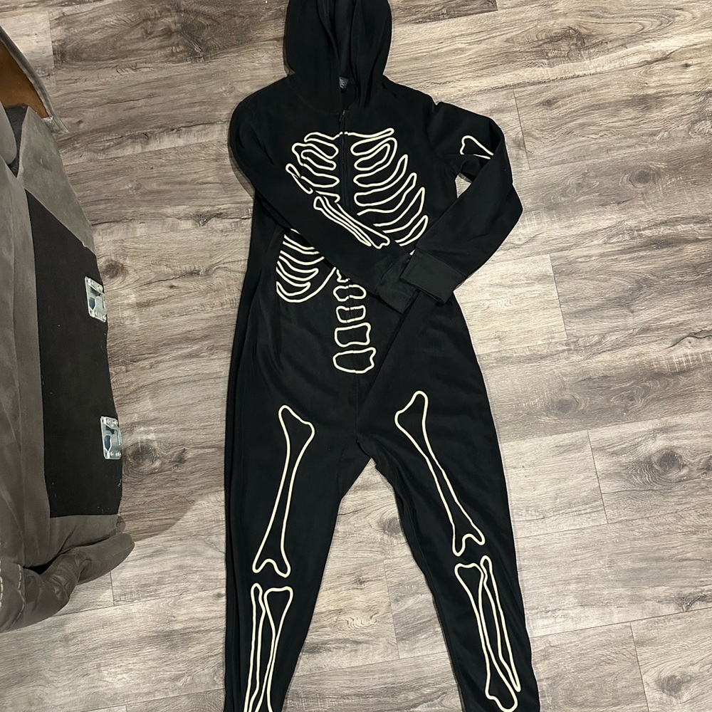 Hyde and Eek Women S Skeleton Pajamas Hooded One Piece Union Suit Zip Front